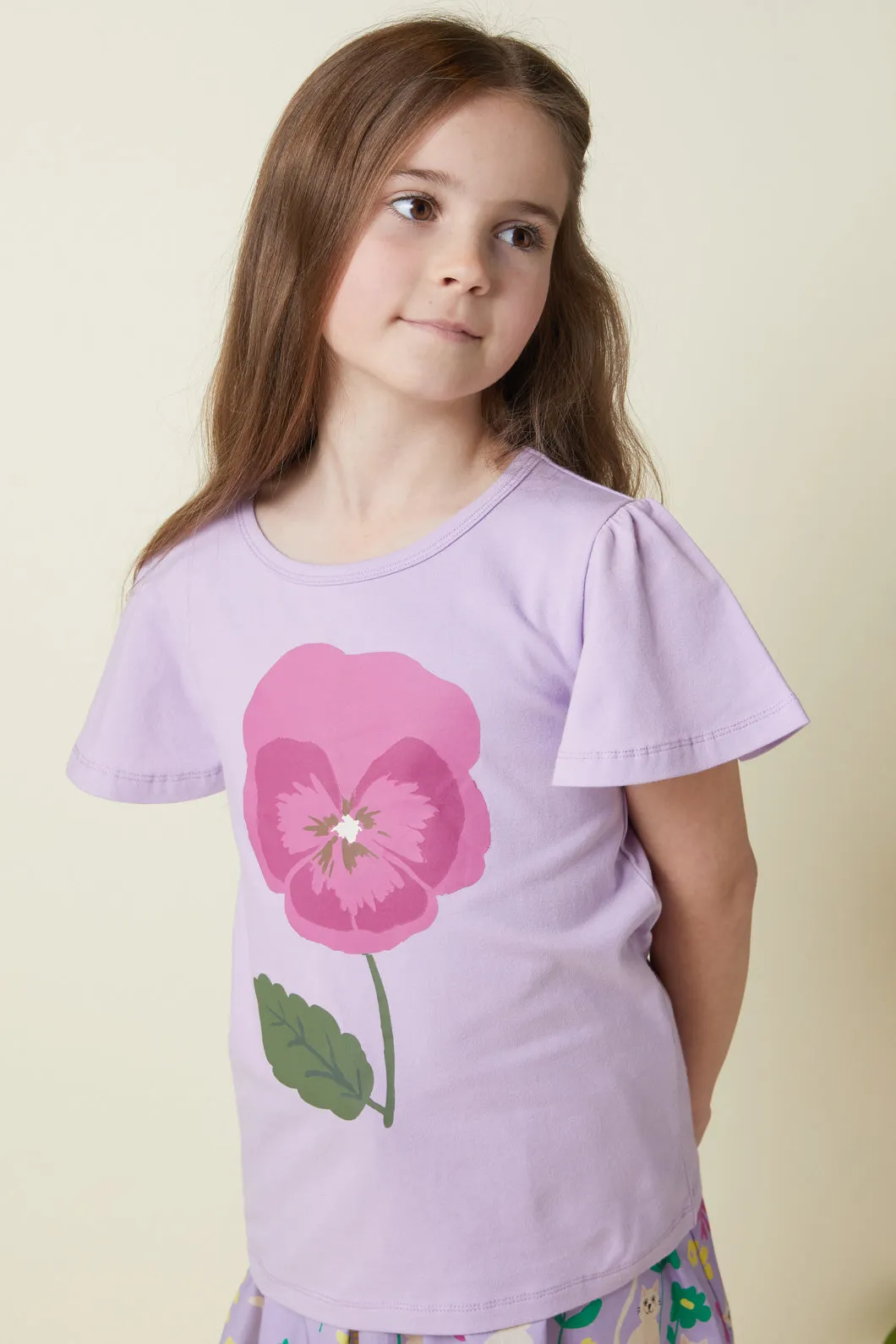 Kids Floral Frill T-Shirt