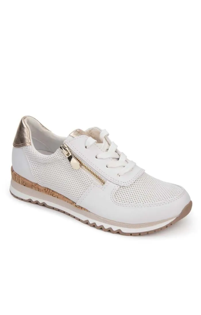 Ladies Marco Tozzi Side Zip Faux Leather Sneaker