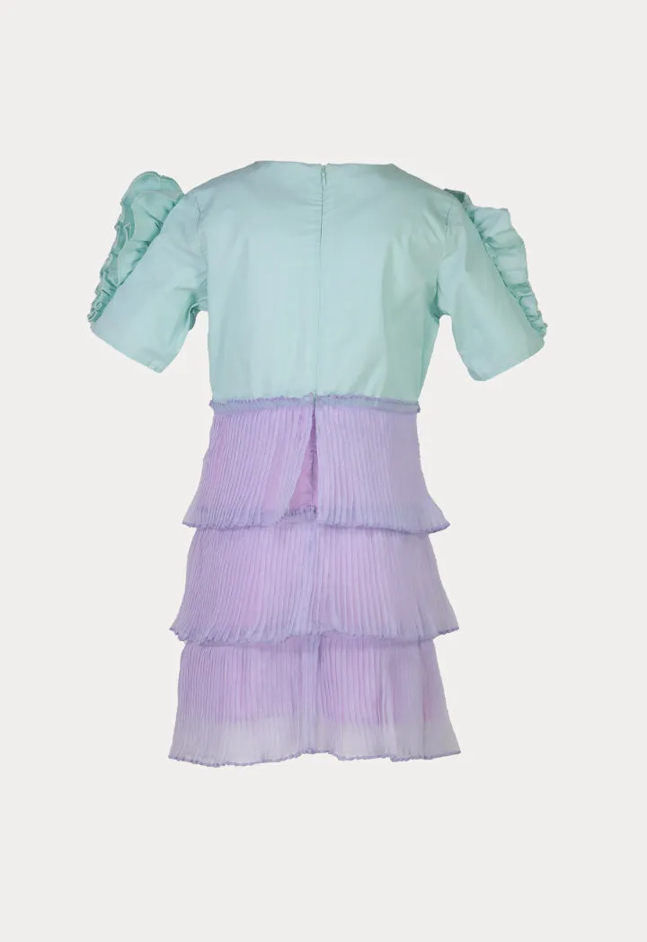 Layered Pleated Organza Dress