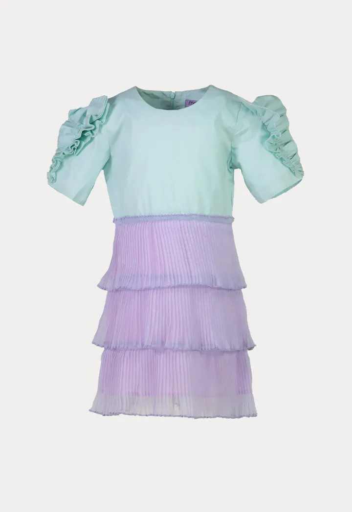 Layered Pleated Organza Dress