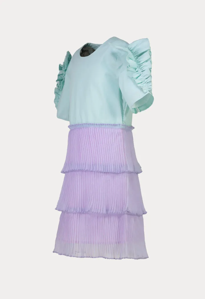 Layered Pleated Organza Dress