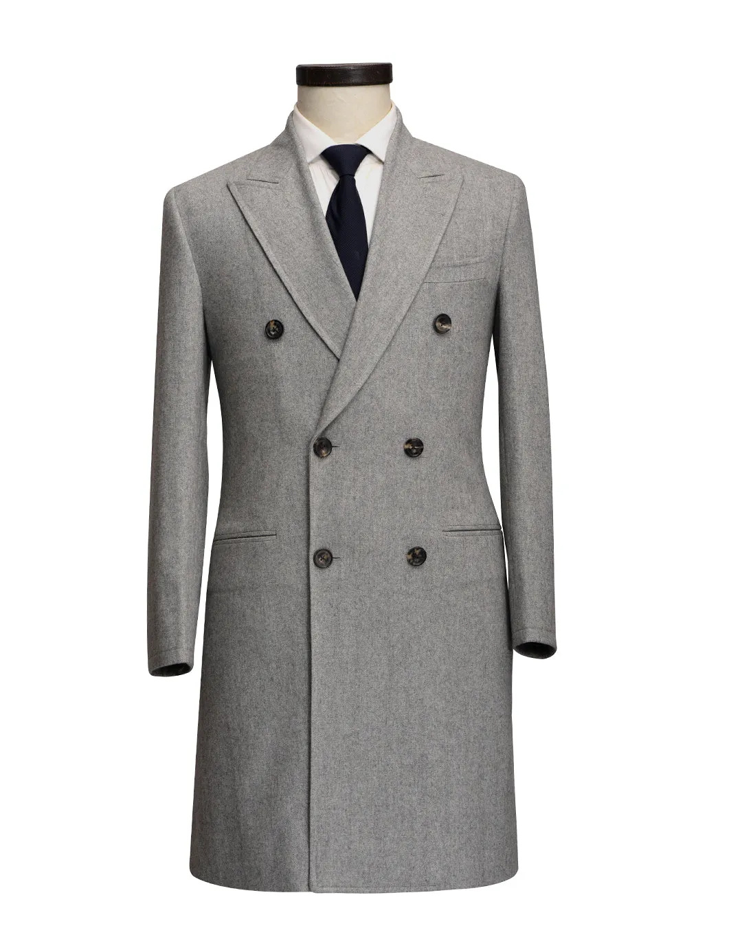 Light Grey Recycled Wool Over Coat