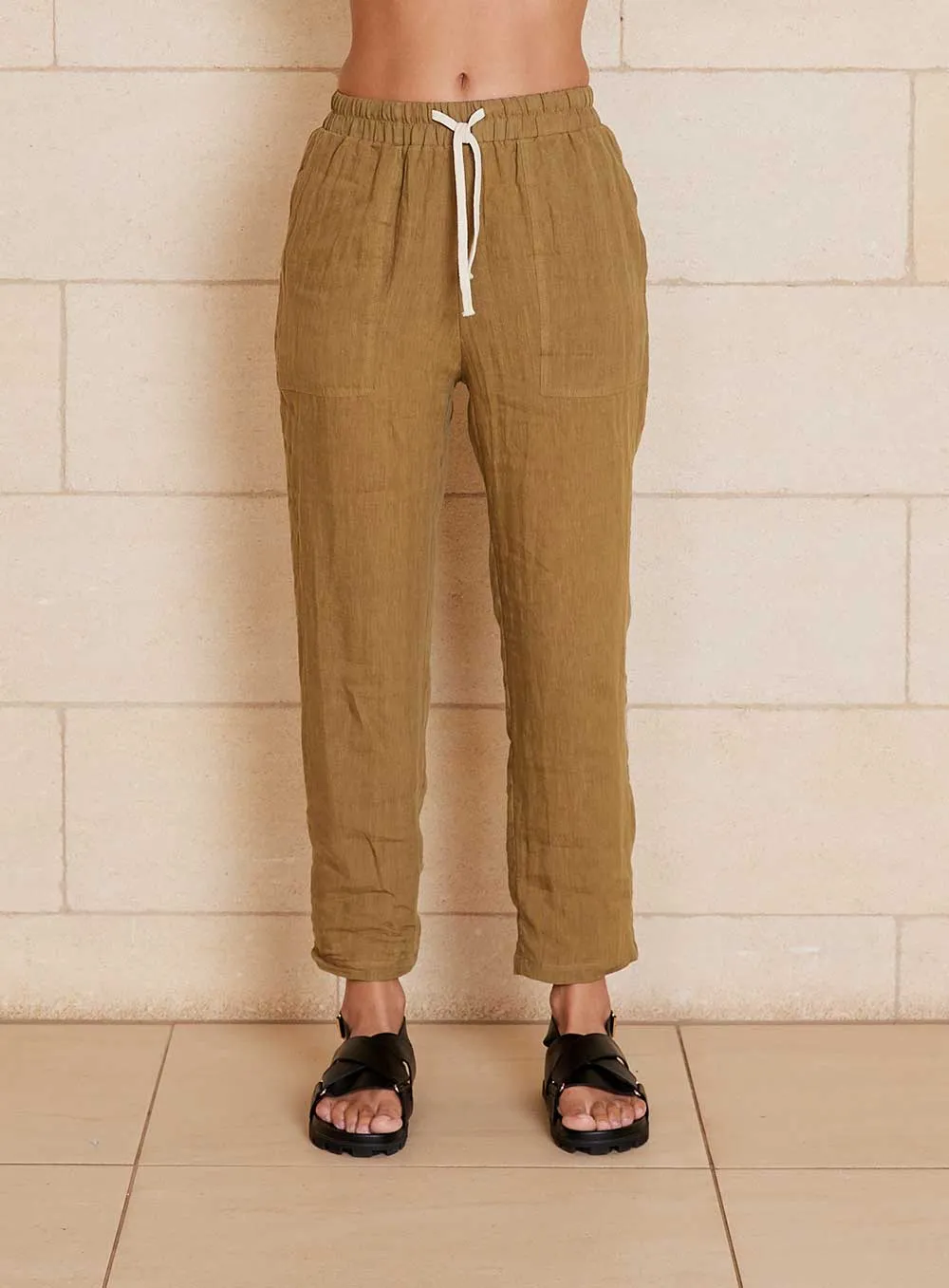 Green Linen Pants