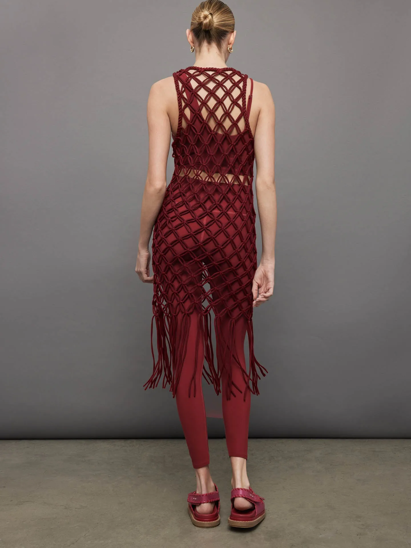 Macrame Tunic Dress in Merlot