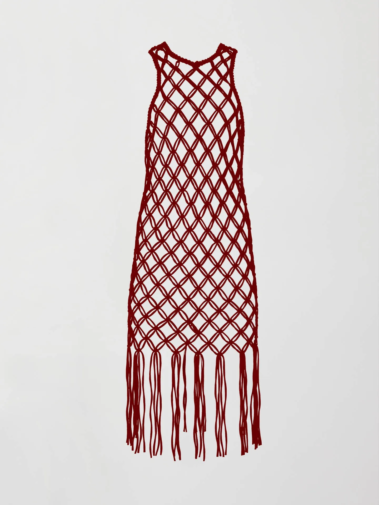 Macrame Tunic Dress in Merlot