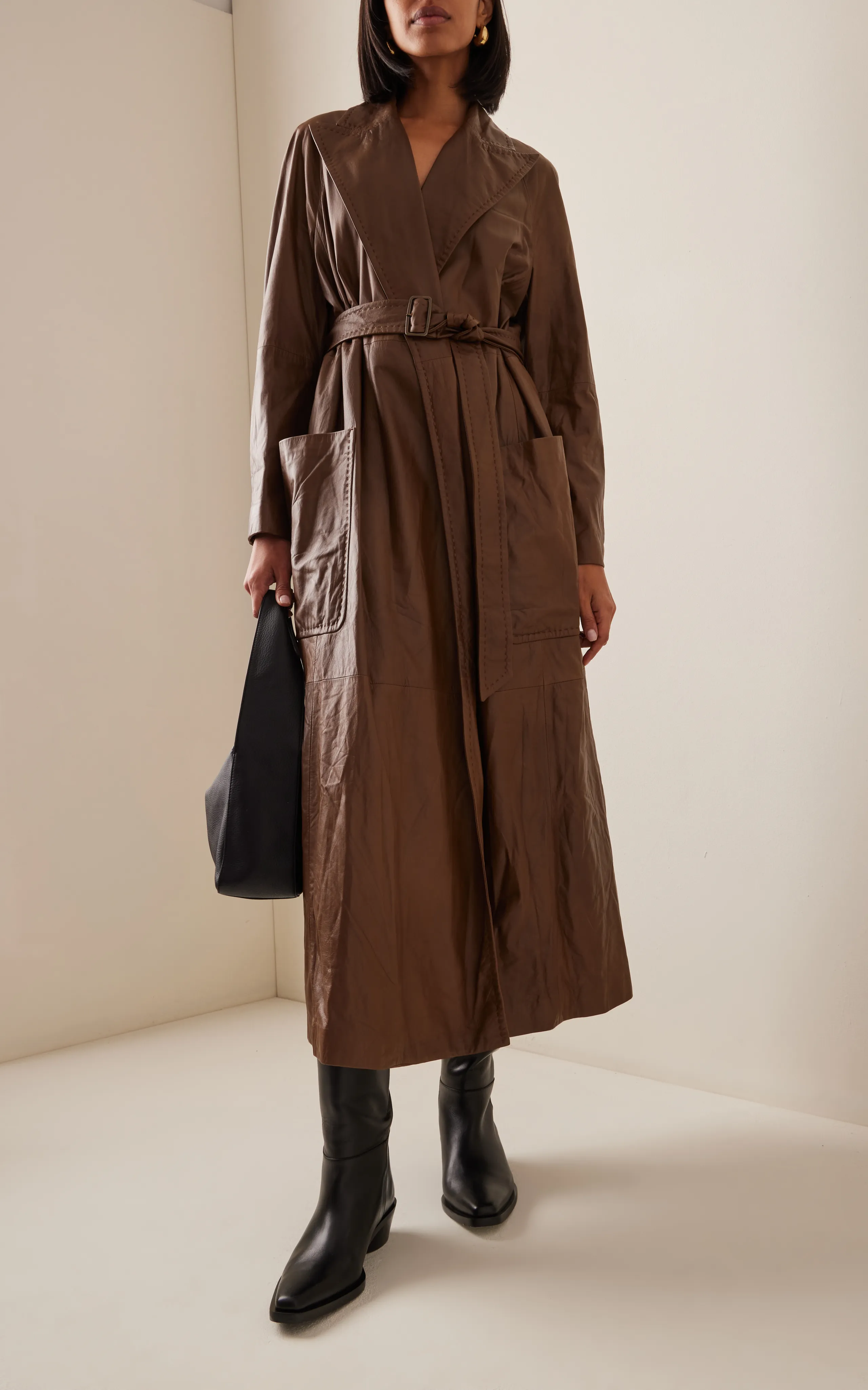 Max Mara Aiello Leather Trench Coat - Women's Classic Coat