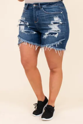 Medium Wash Denim Shorts - Hall Of Fame