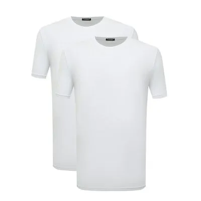 Men's 2-Pack White D2 T-shirts by Dsquared2