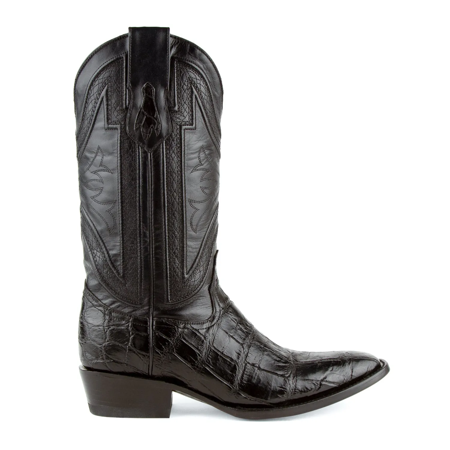 Mens Black Alligator Cowboy Boots with French Toe by Ferrini Stallion