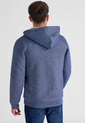 Mens Blue Sherpa Zip Hoody