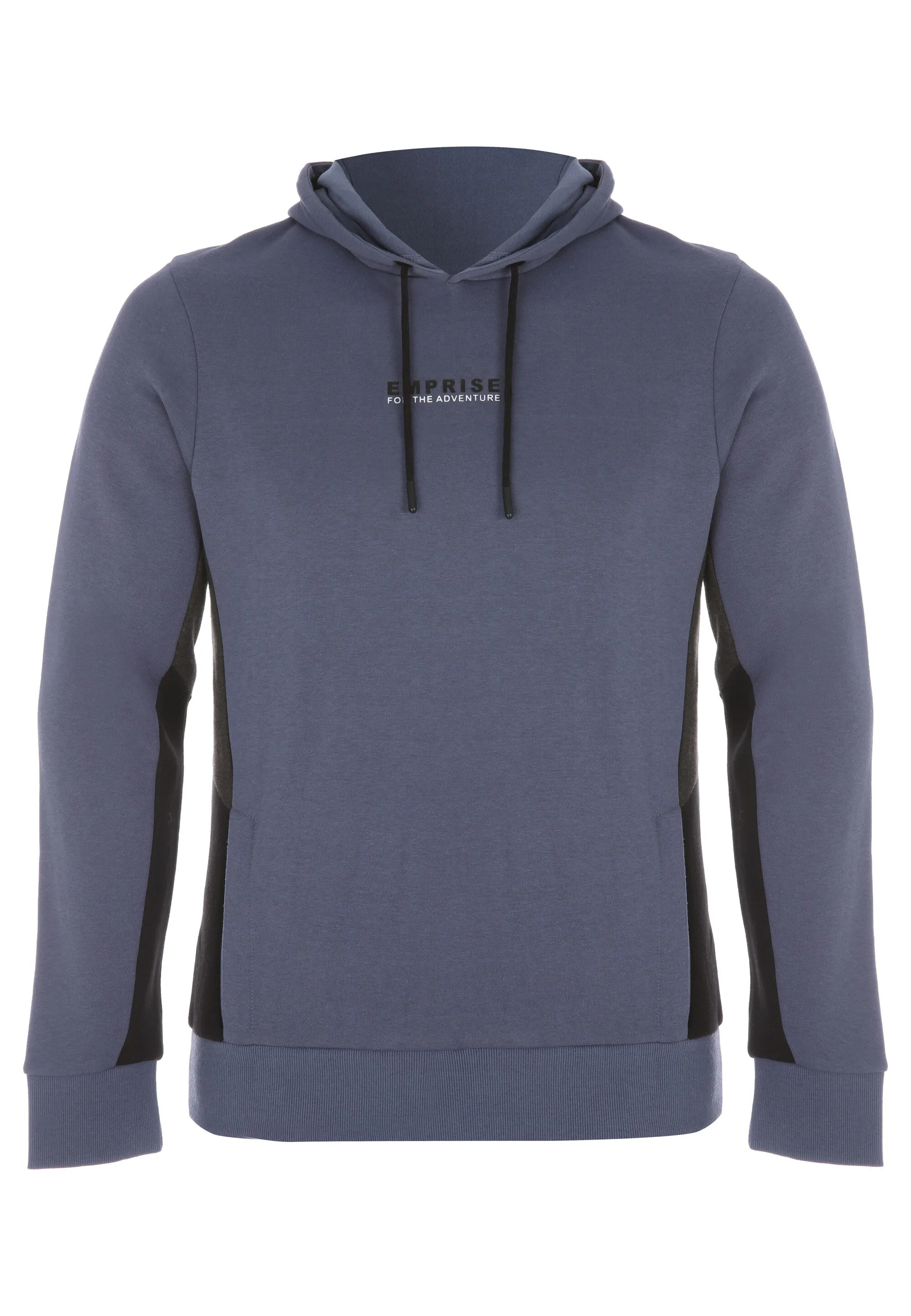 Mens Navy Panel Drawstring Hoody