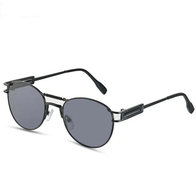 Men's Round Steampunk Alloy Sunglasses Set for Summer