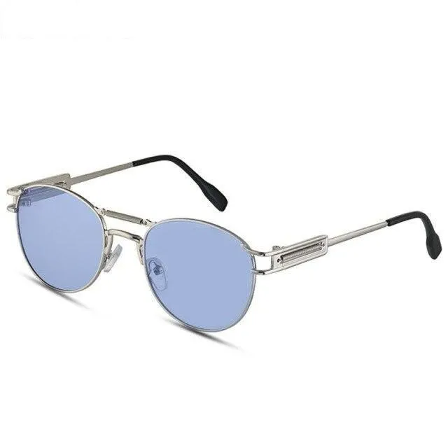 Men's Round Steampunk Alloy Sunglasses Set for Summer