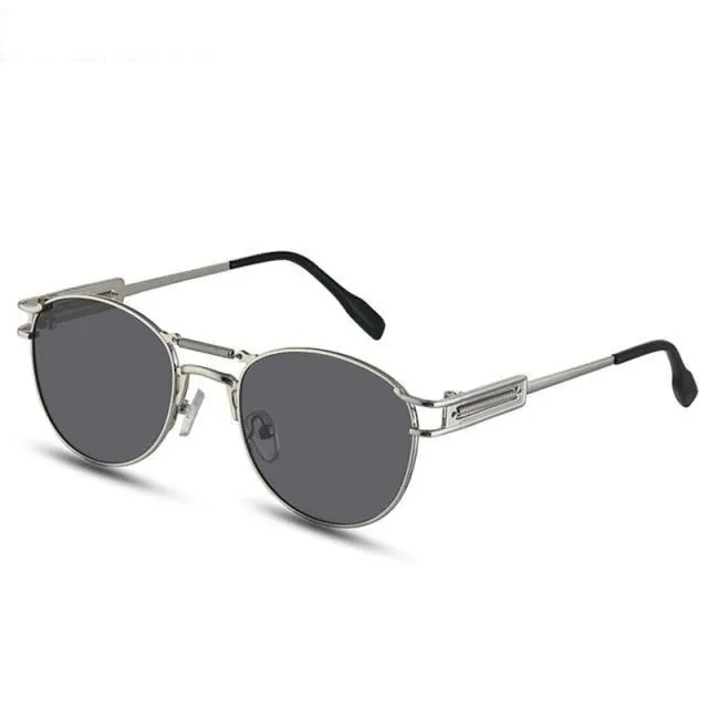 Men's Round Steampunk Alloy Sunglasses Set for Summer