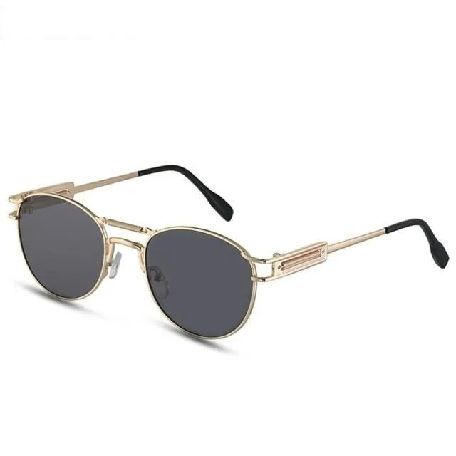 Men's Round Steampunk Alloy Sunglasses Set for Summer