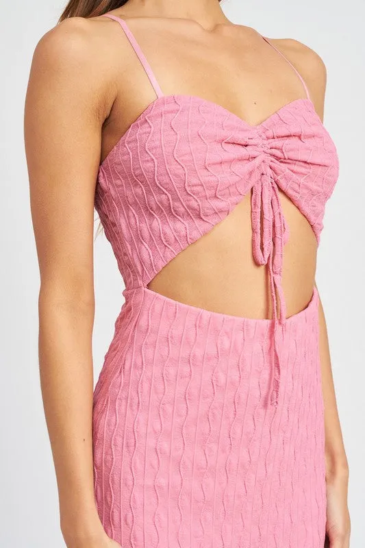 Midi Dress with Spaghetti Straps and Cutouts – Shop Now!