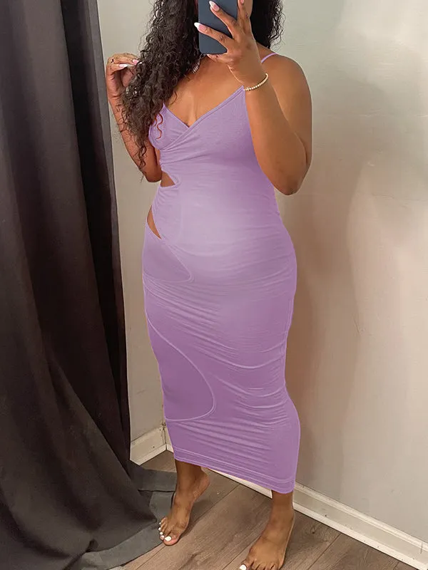 Fashion Maternity Dress with Irregular Cut Out V-neck for Daily and Party Outfits