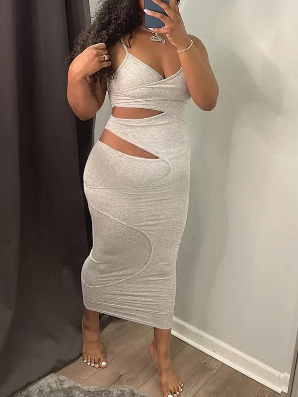 Fashion Maternity Dress with Irregular Cut Out V-neck for Daily and Party Outfits