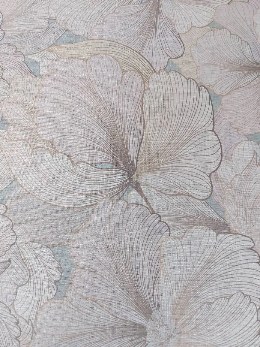 Natural Stonewashed Floral Linen Fabric for Clothing & Home Textile - 148 cm Width