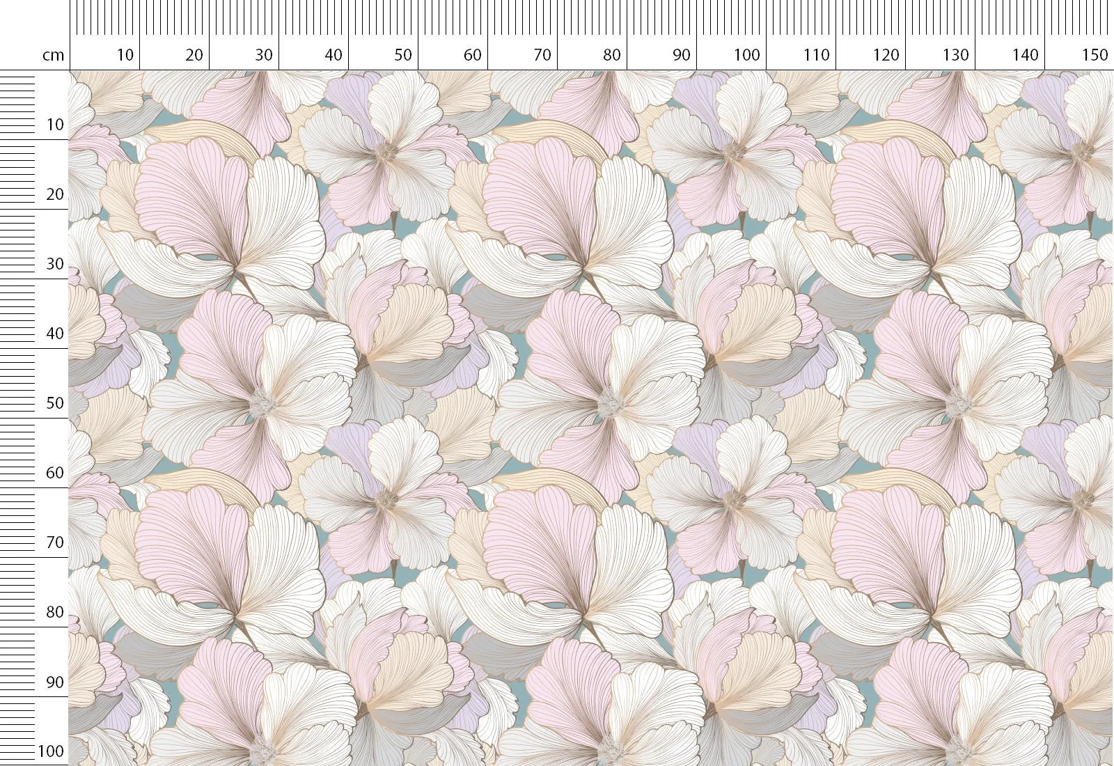 Natural Stonewashed Floral Linen Fabric for Clothing & Home Textile - 148 cm Width