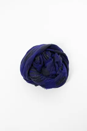 Navy Blue Royal Blue Shawl - Washed