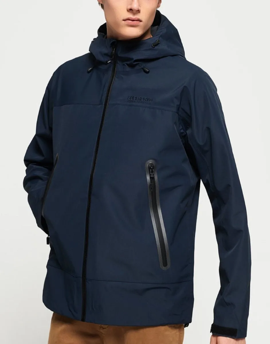 Navy Softshell Hooded Jacket by Superdry