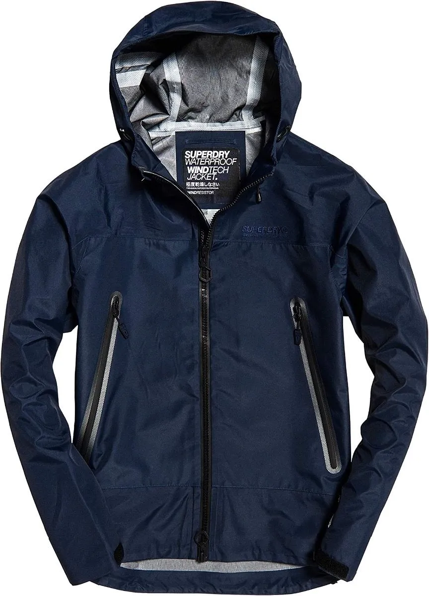 Navy Softshell Hooded Jacket by Superdry