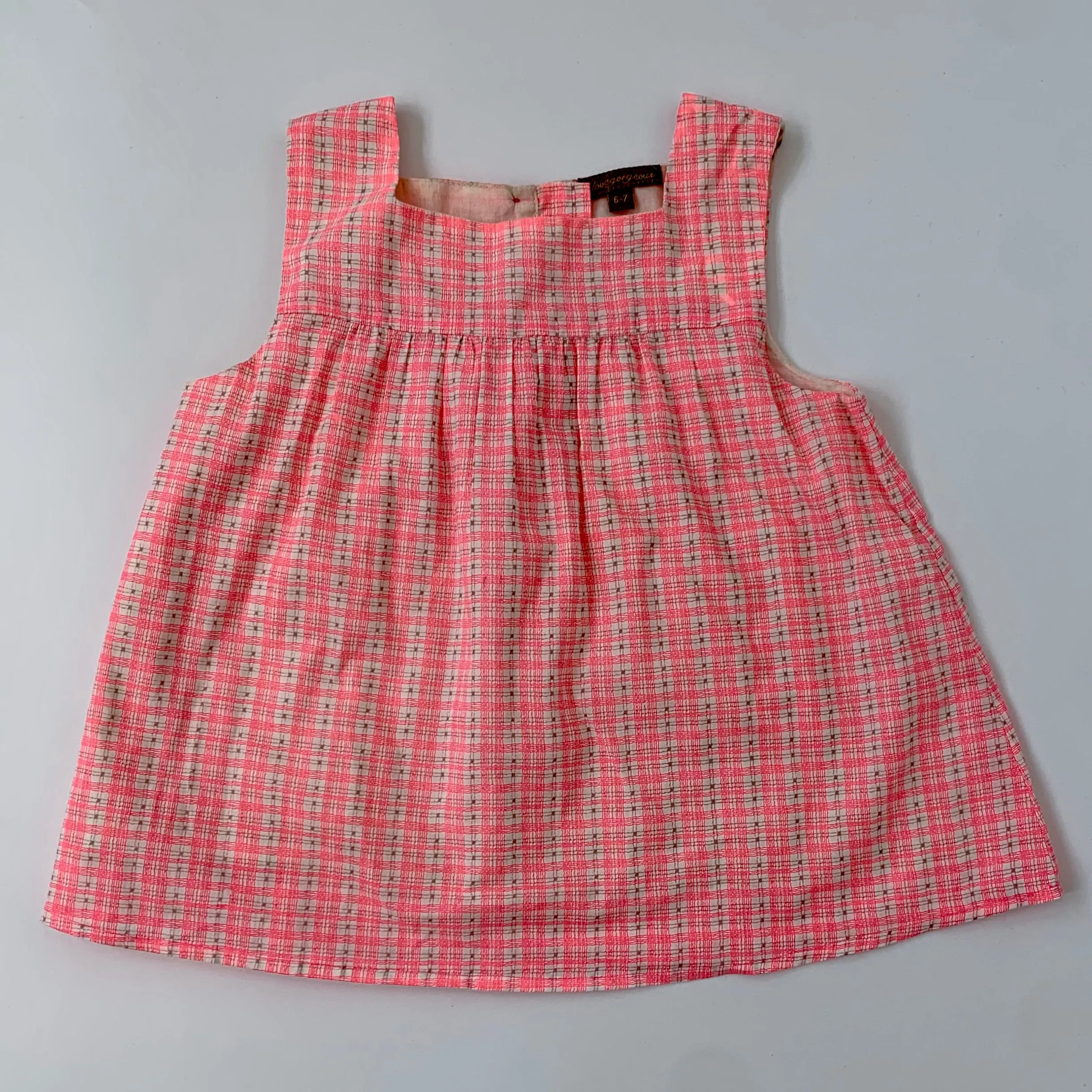 Neon Pink Girls Top Size 6-7 Years