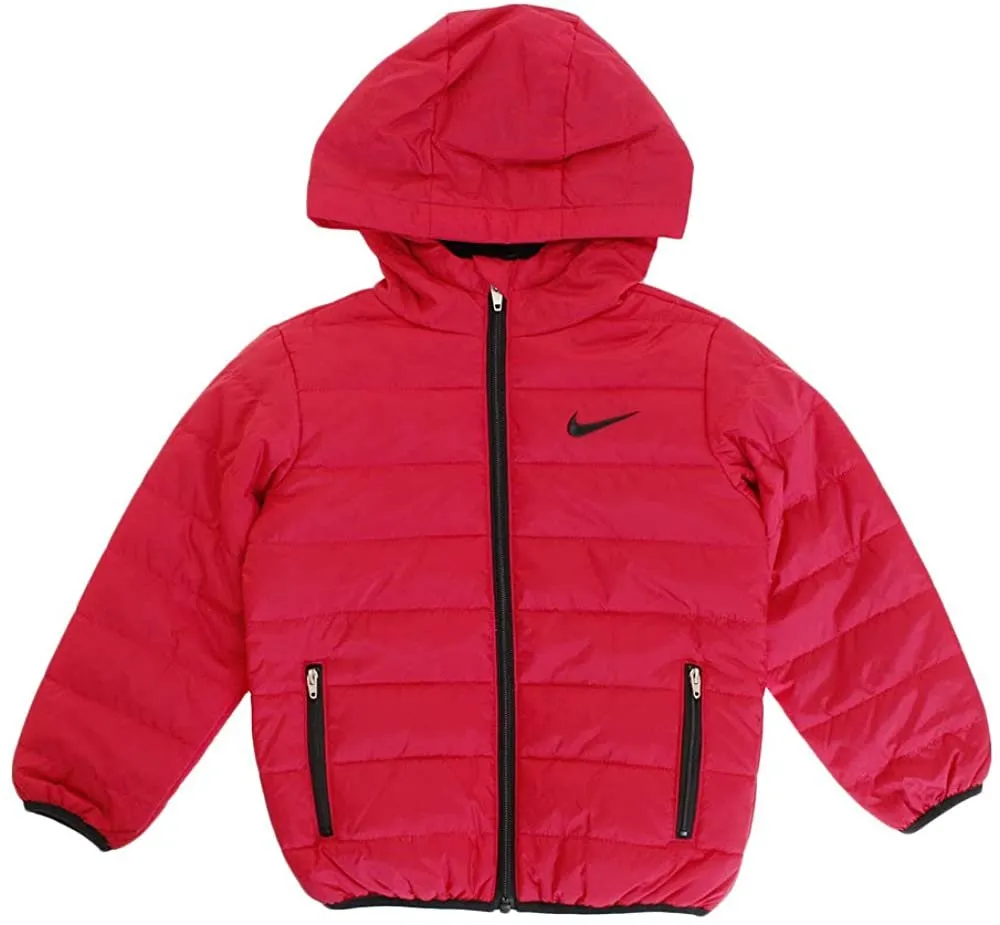 Nike Girl's Rush Pink Polyfill Quilted Insulated Puffer Jacket - Size 6X