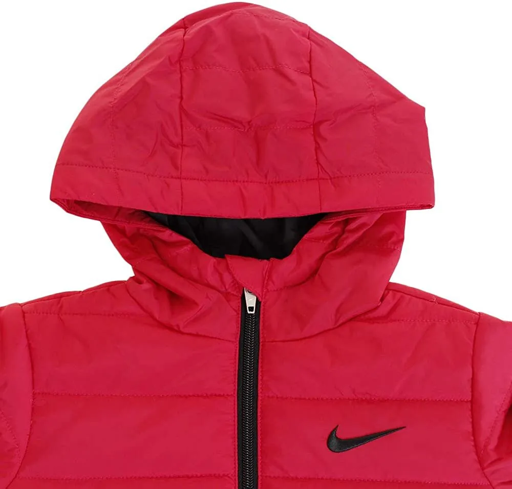 Nike Girl's Rush Pink Polyfill Quilted Insulated Puffer Jacket - Size 6X