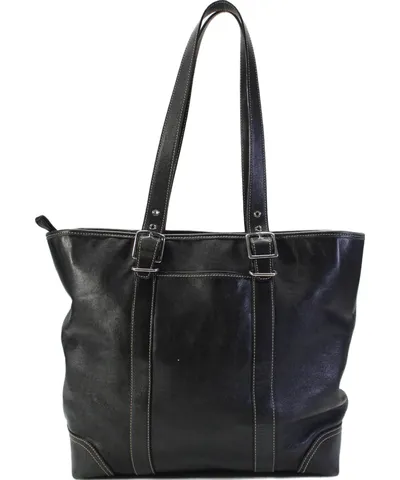 Not Available Coach Womens Buckled Straps Zipped Darted Textured Tote Shoulder Handbag