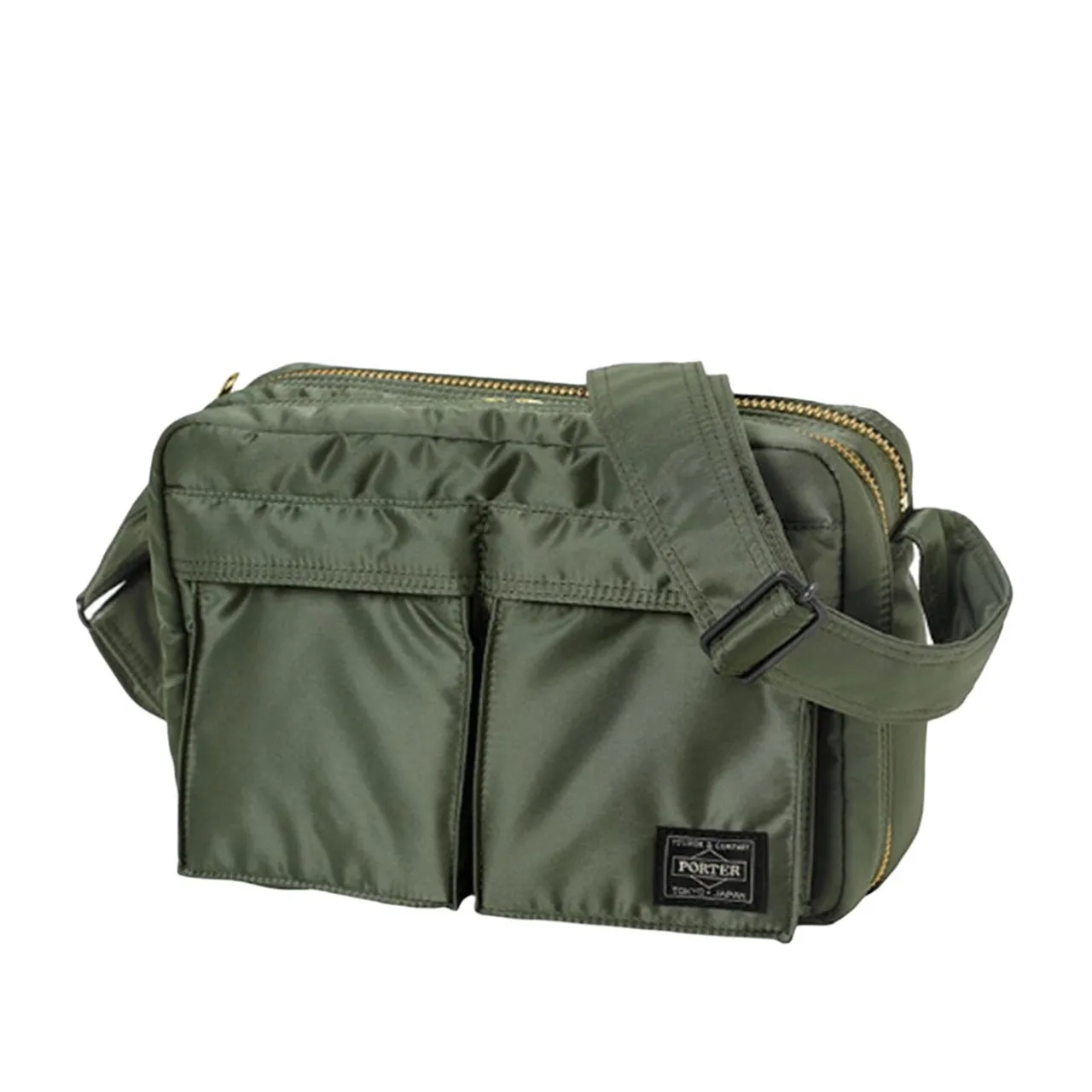 Olive Small Tanker Shoulder Bag by Yoshida Porter