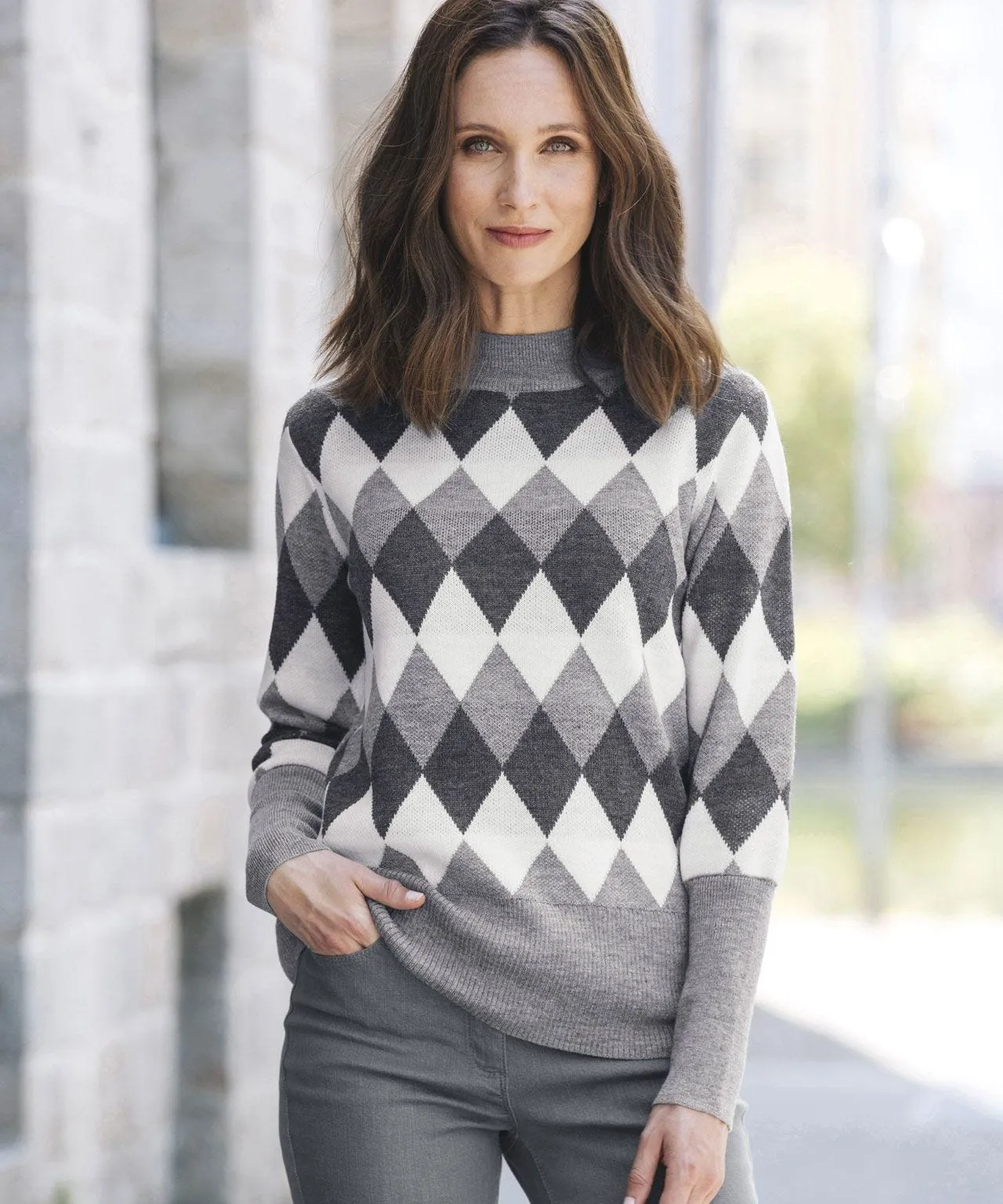 Patterned Knit Sweater