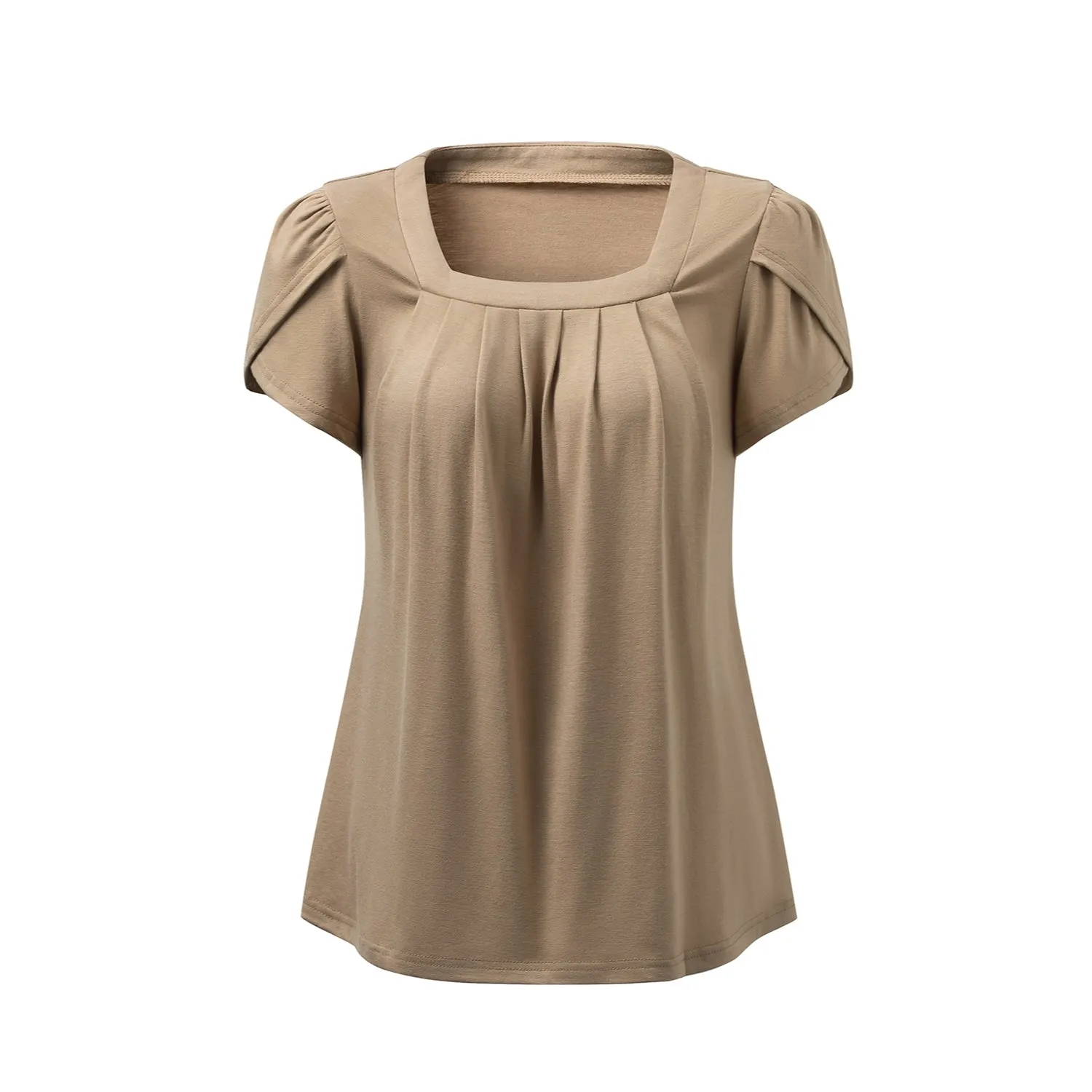 Petal Short Sleeve Square Neck Tunic Tops for Women - Shop Now.