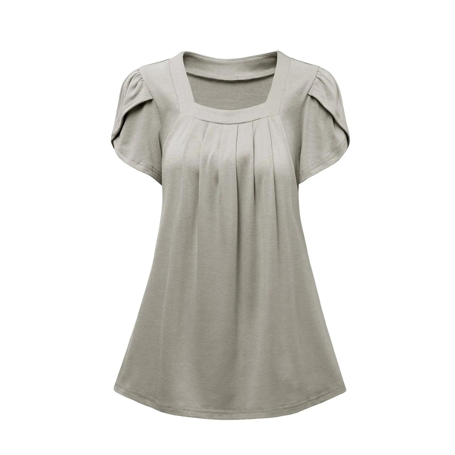 Petal Short Sleeve Square Neck Tunic Tops for Women - Shop Now.