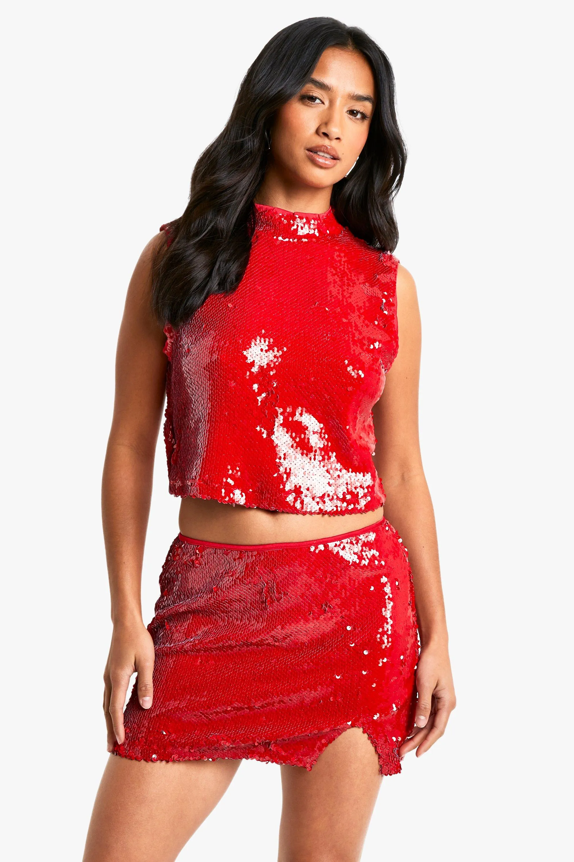 Petite Sequin Micro Mini Skirt