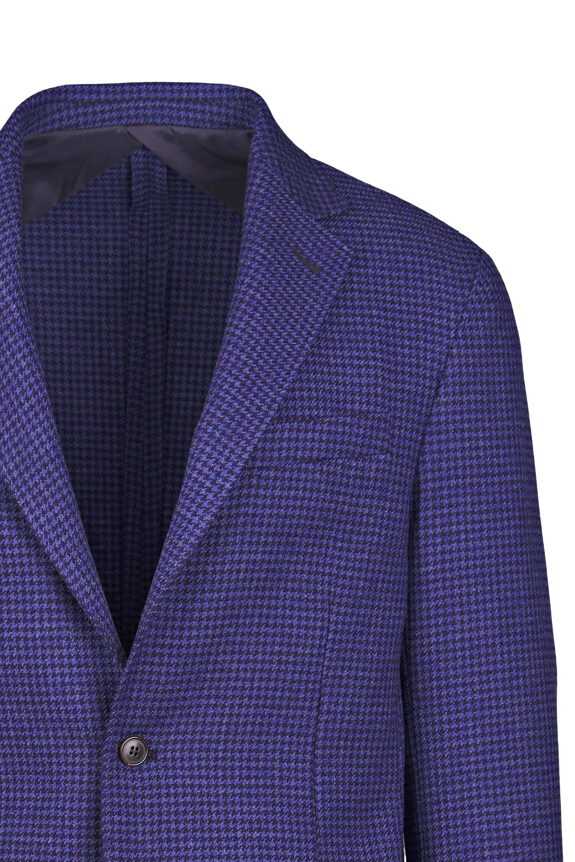 Pied-the-Poule Wool Jacket - Single Breasted, Unlined