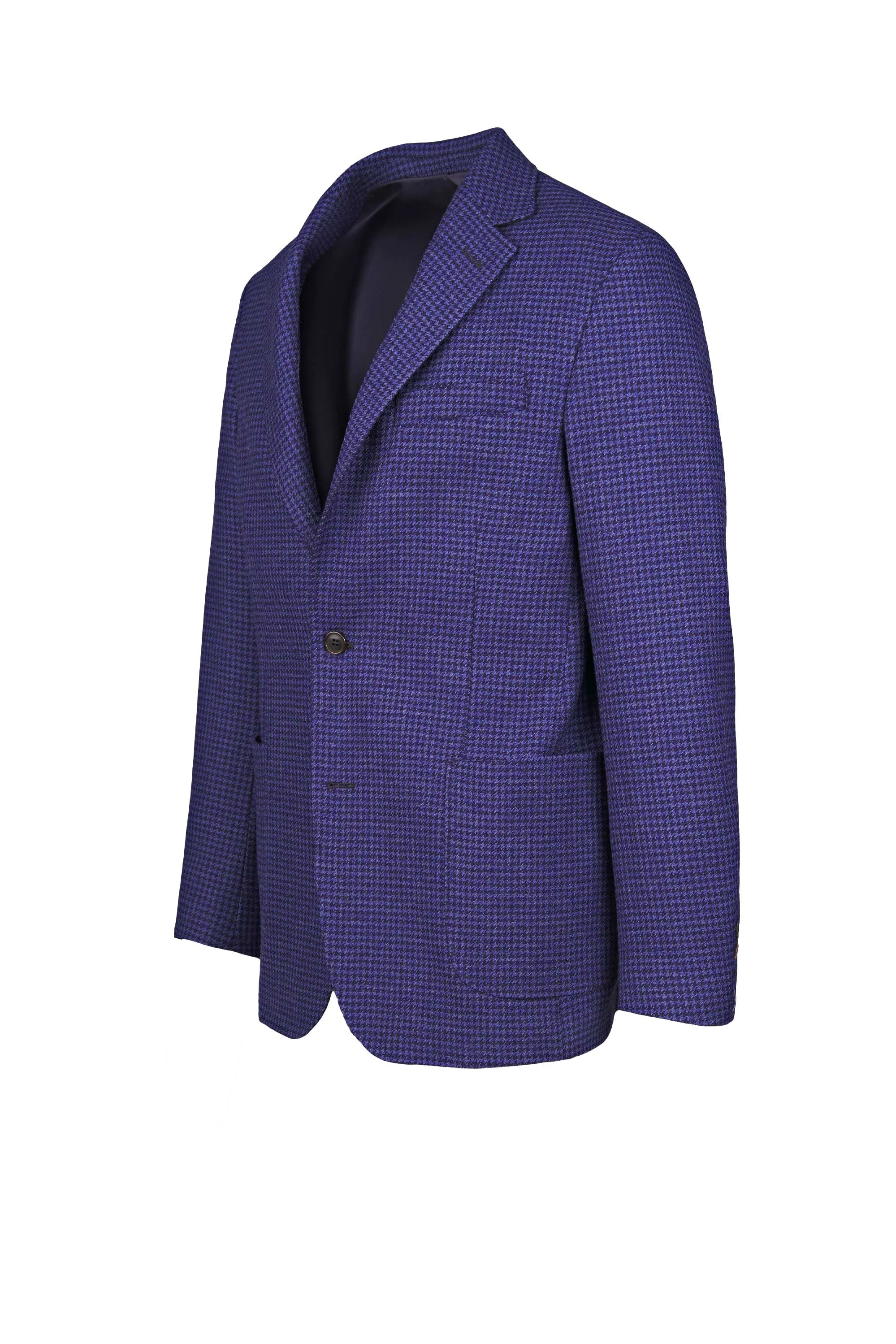 Pied-the-Poule Wool Jacket - Single Breasted, Unlined