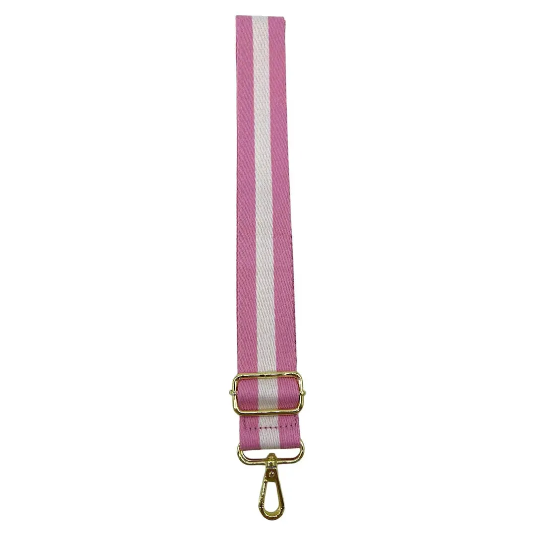 Pink and White Webbing Shoulder Bag Strap