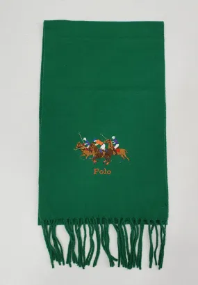 Polo Ralph Lauren Green Triple Pony Scarf