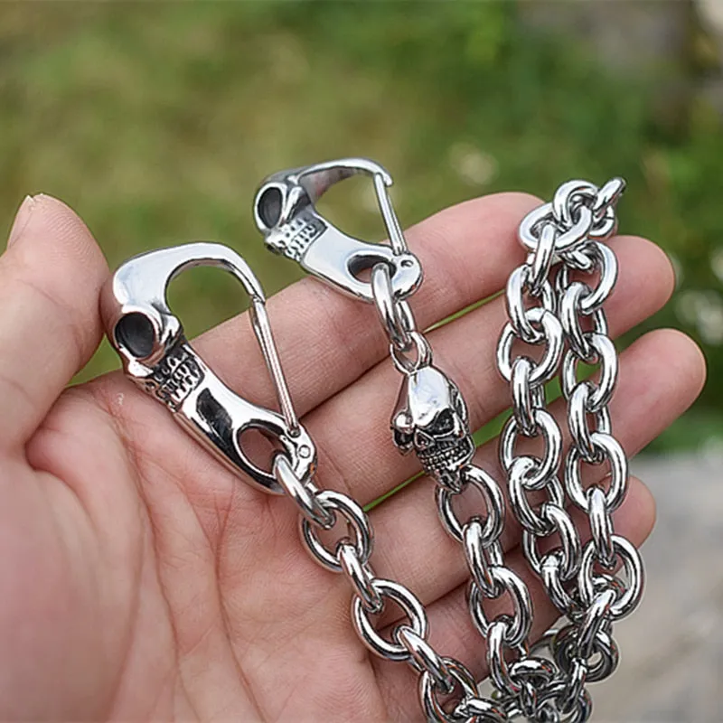 Punk Rock Skull Carabiners Skull Pants Chain