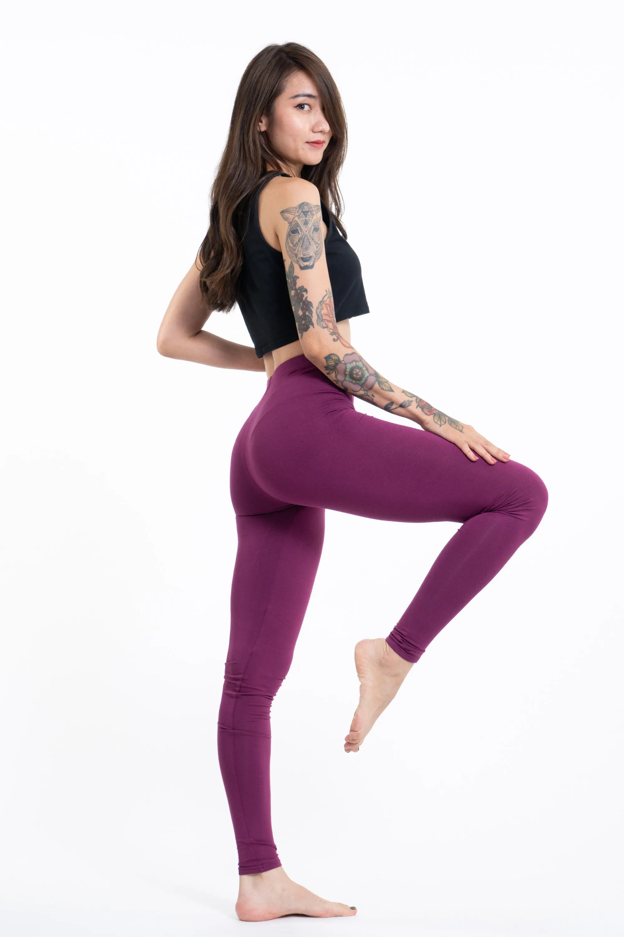 Purple Cotton Leggings