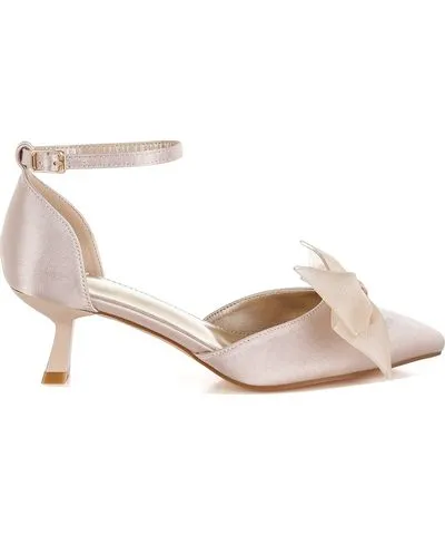 Rag & Co Beige Satin Bow Detail Sandals for Women