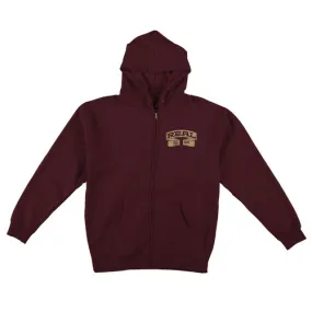 Real Skateboards Hoody Muni Maroon/Khaki Embroidered