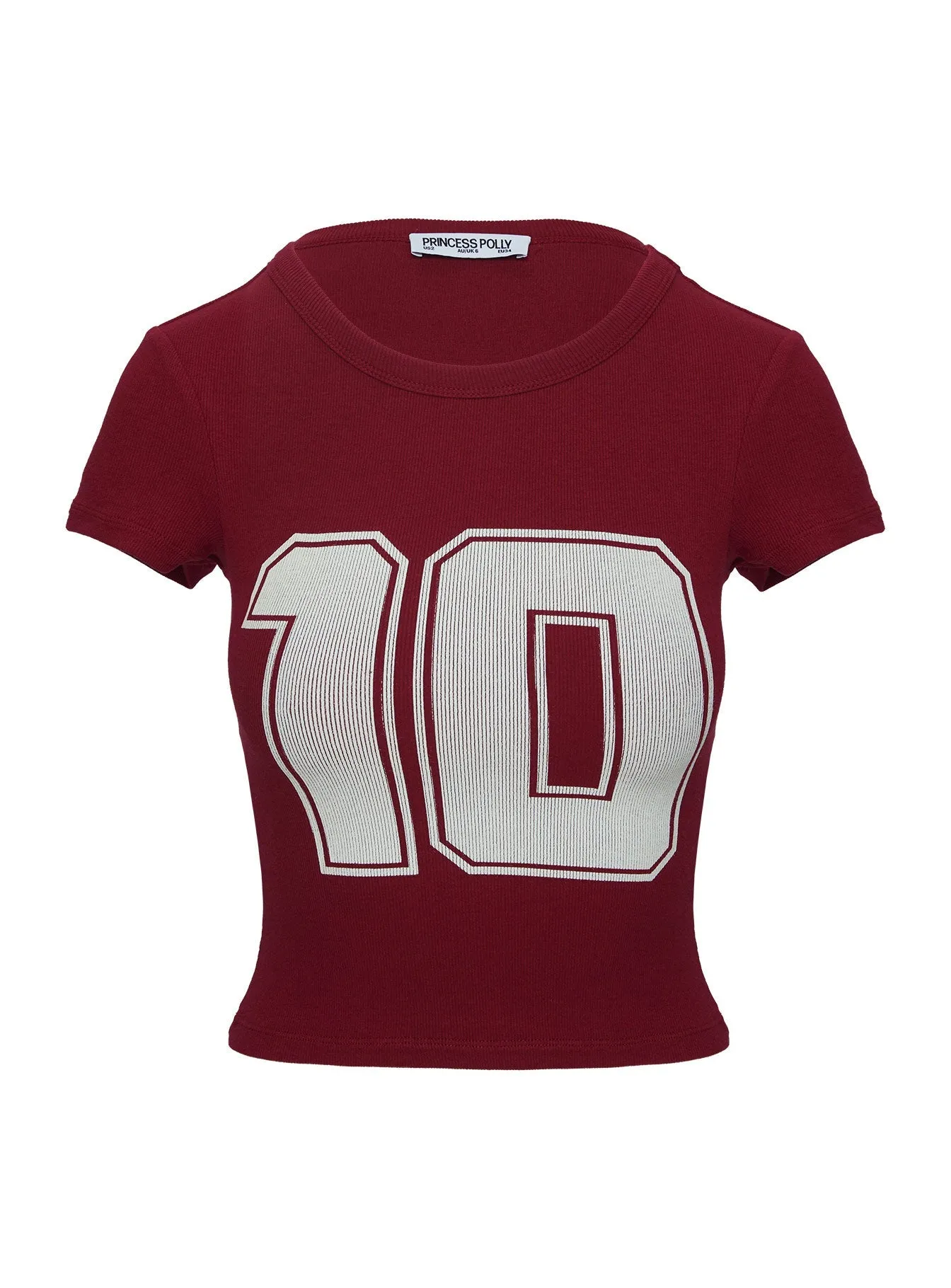 Red 10 Ribbed Tee - Baseline