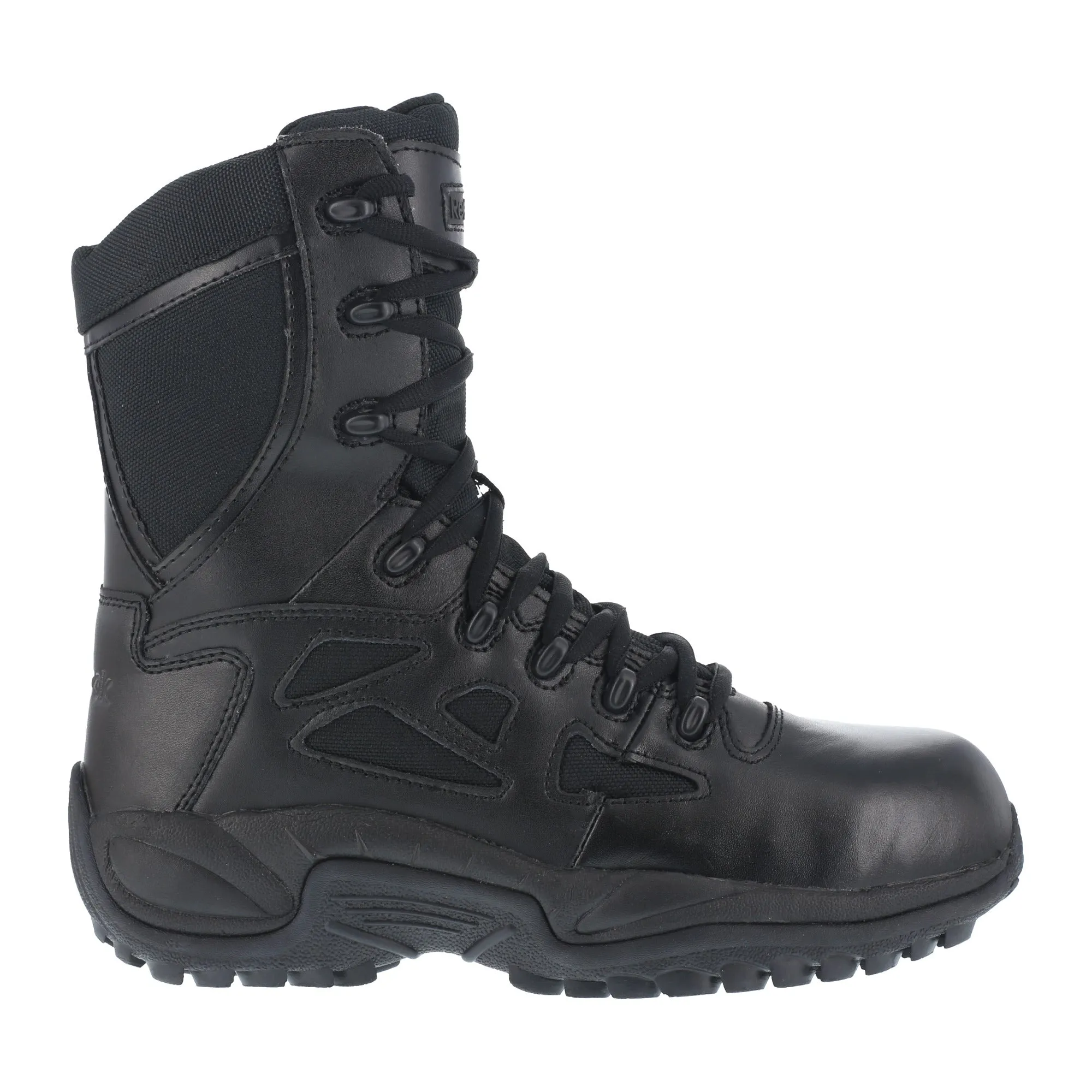 Reebok Women's Black Leather Work Boots - Rapid Response Zip 8