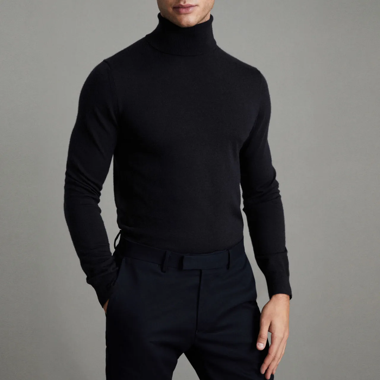 Blue Caine Roll Neck Sweater by REISS