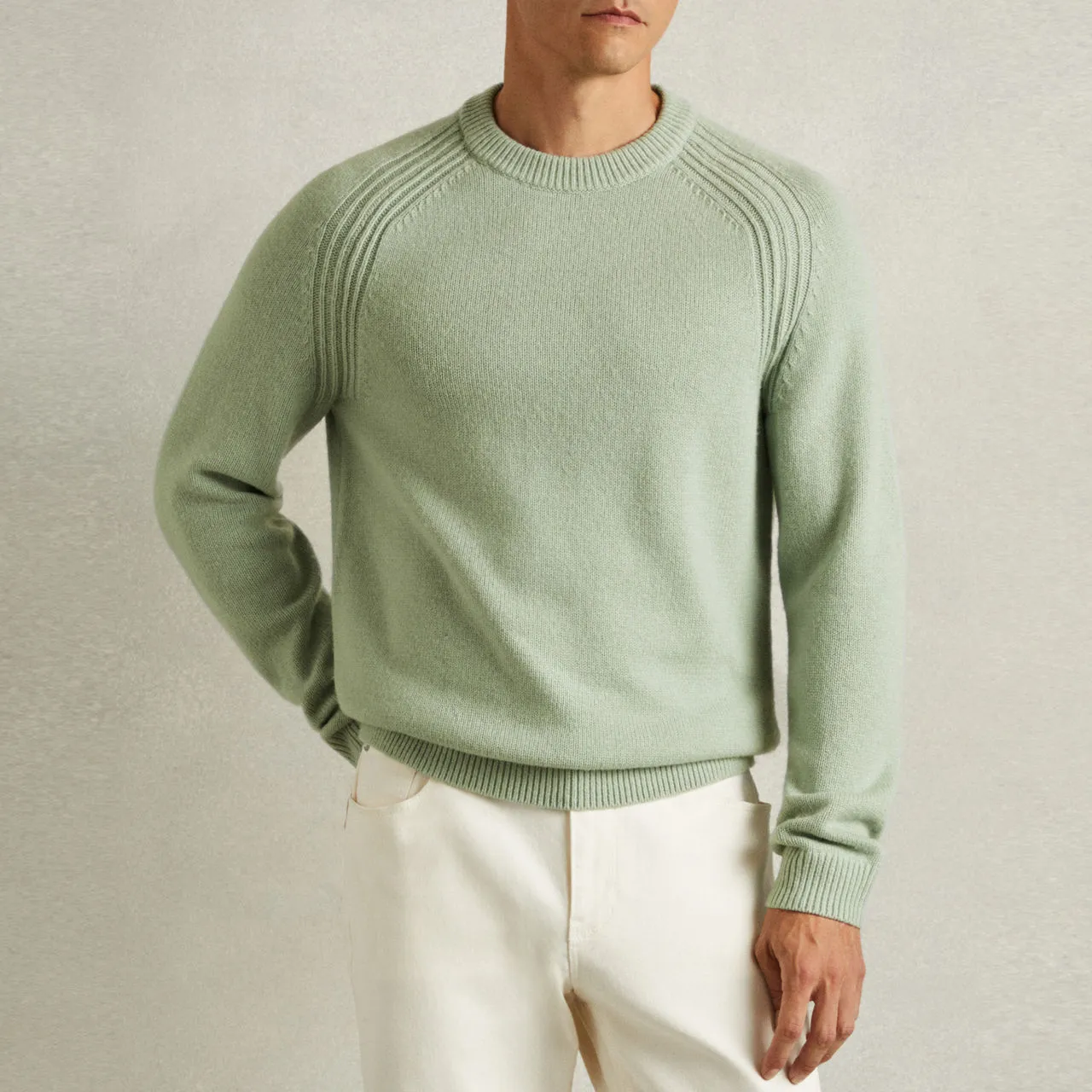 REISS Green Cloud Knit Sweater