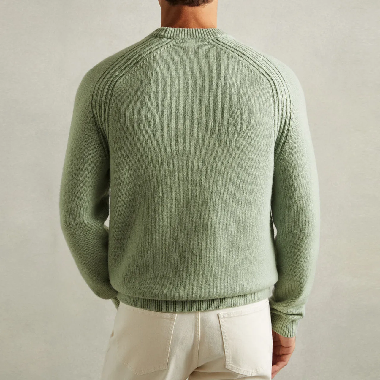 REISS Green Cloud Knit Sweater