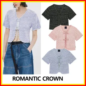 ROMANTIC CROWN Street Style Cardigans with Short Sleeves